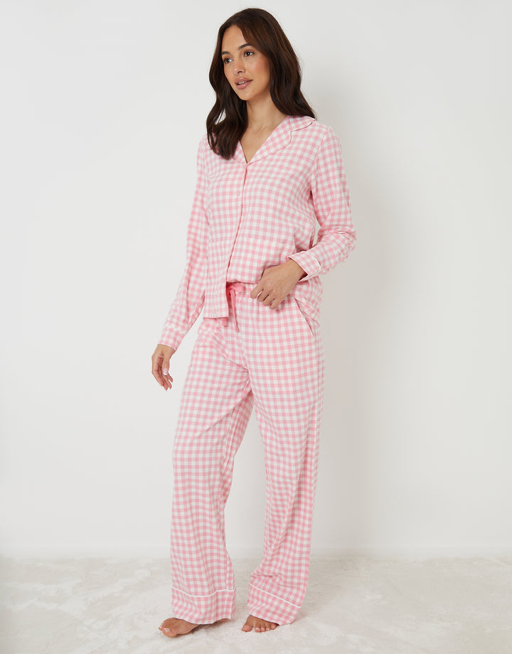 Pink Check Long Sleeve Pyjamas (2-Piece Set)