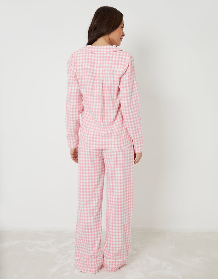 Pink Check Long Sleeve Pyjamas (2-Piece Set)