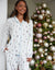 White Ski Print Long Button-Through Pyjamas (2-Piece Set)