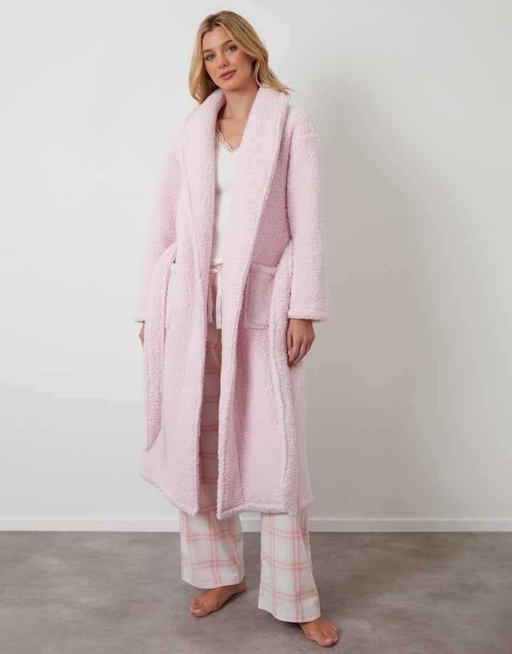 Pink Borg Dressing Gown