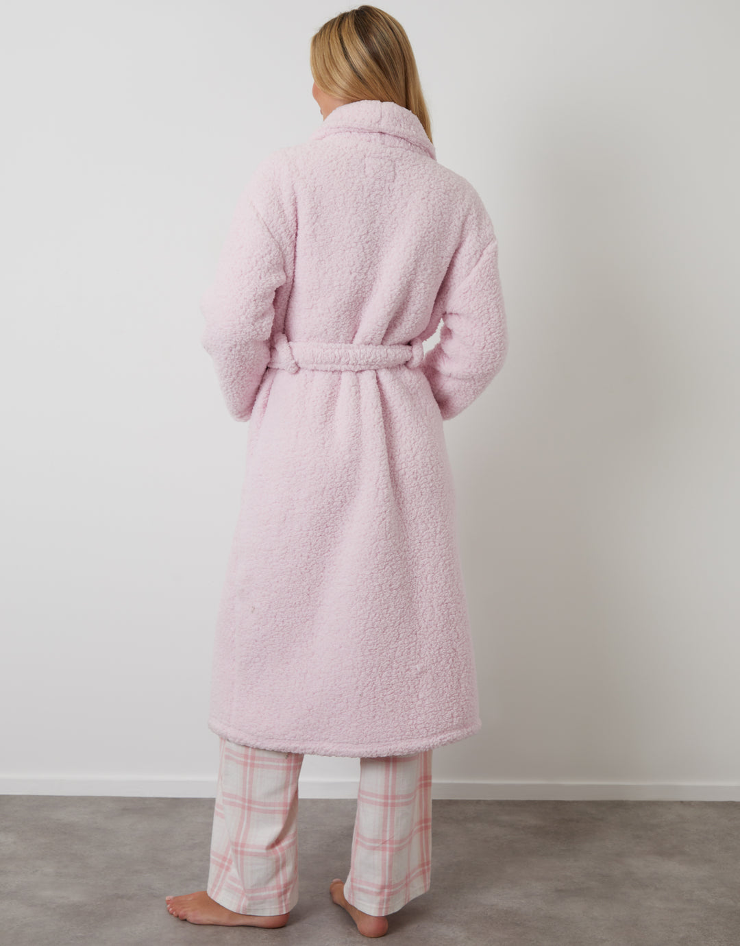 Threadbare Women's Pink Borg Dressing Gown