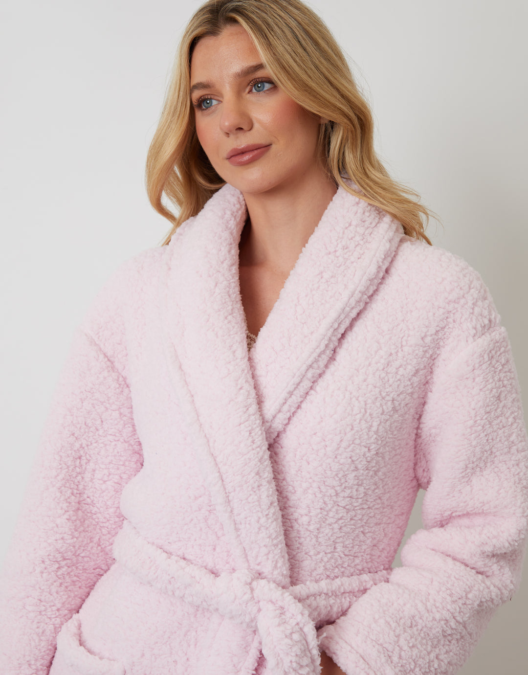 Pink Borg Dressing Gown