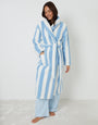 Blue Stripe Borg Dressing Gown