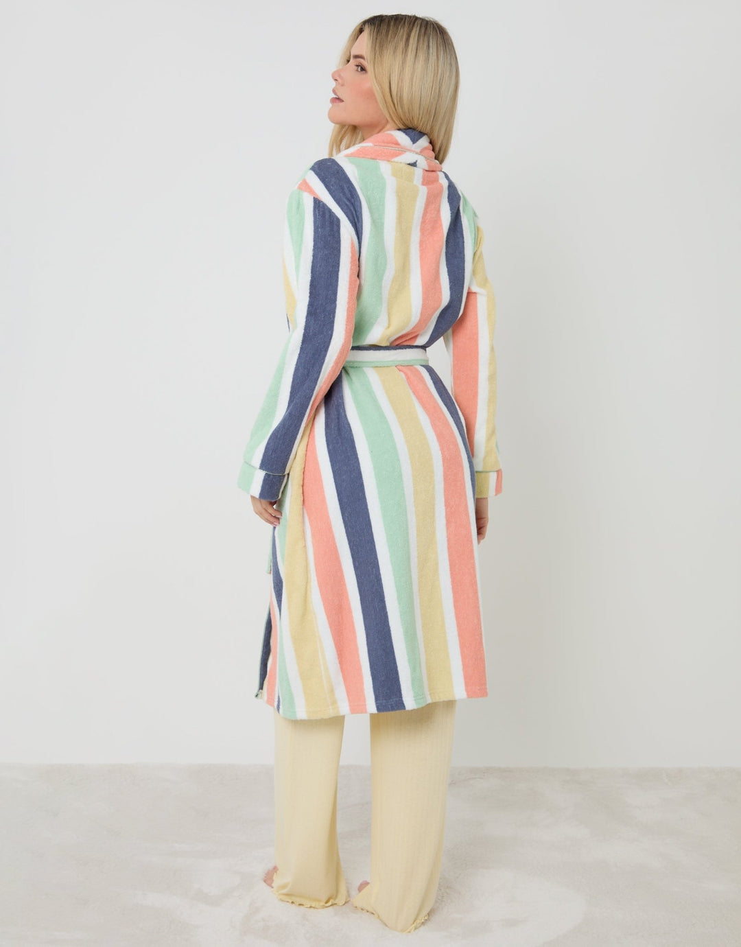 pastel striped dressing gown The Pastel Striped Women's Dressing Gown Robe The Gifted Sisters