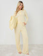 Yellow Pointelle Long Sleeve Henley Pyjama Set