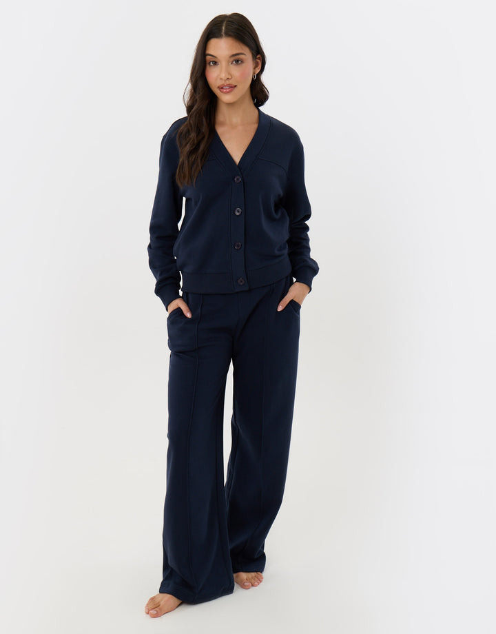 Petite Cardigan & Jogger Sweat Set in Navy