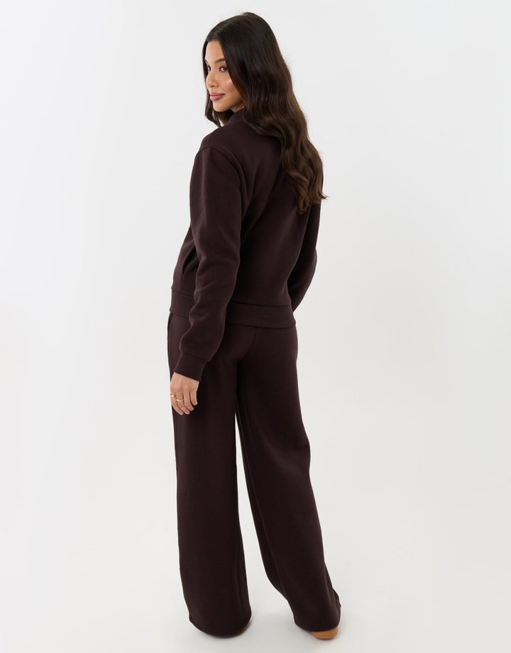 The Staple Cardigan & Jogger Sweat Set in Chocolate Brown