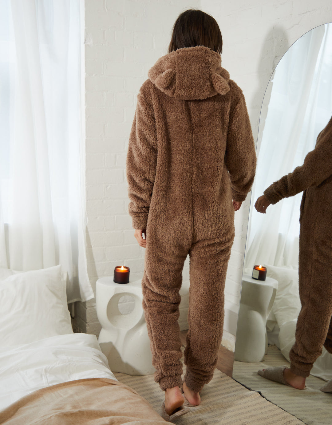 Brown Fluffy Teddy Bear All-In-One