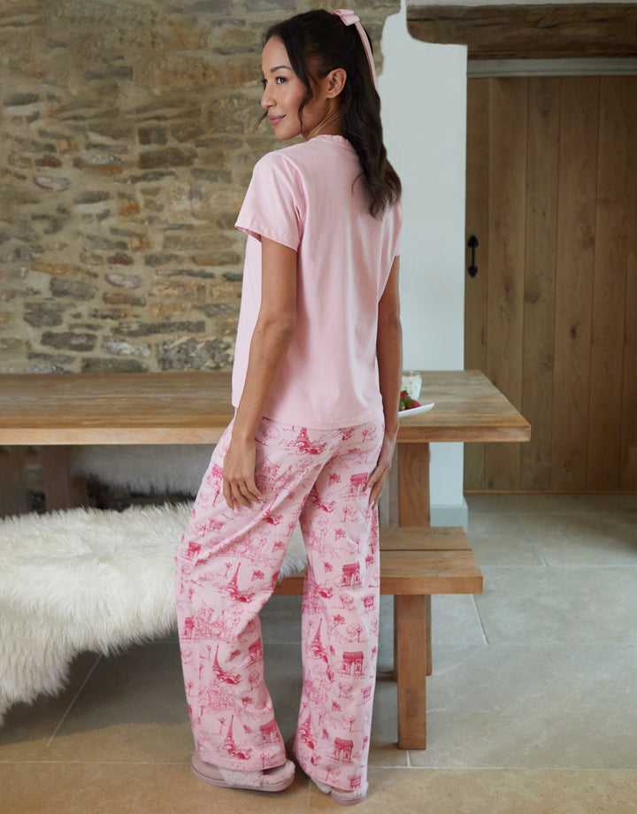 Pink Paris Graphic Print Pyjamas (2-Piece Set)