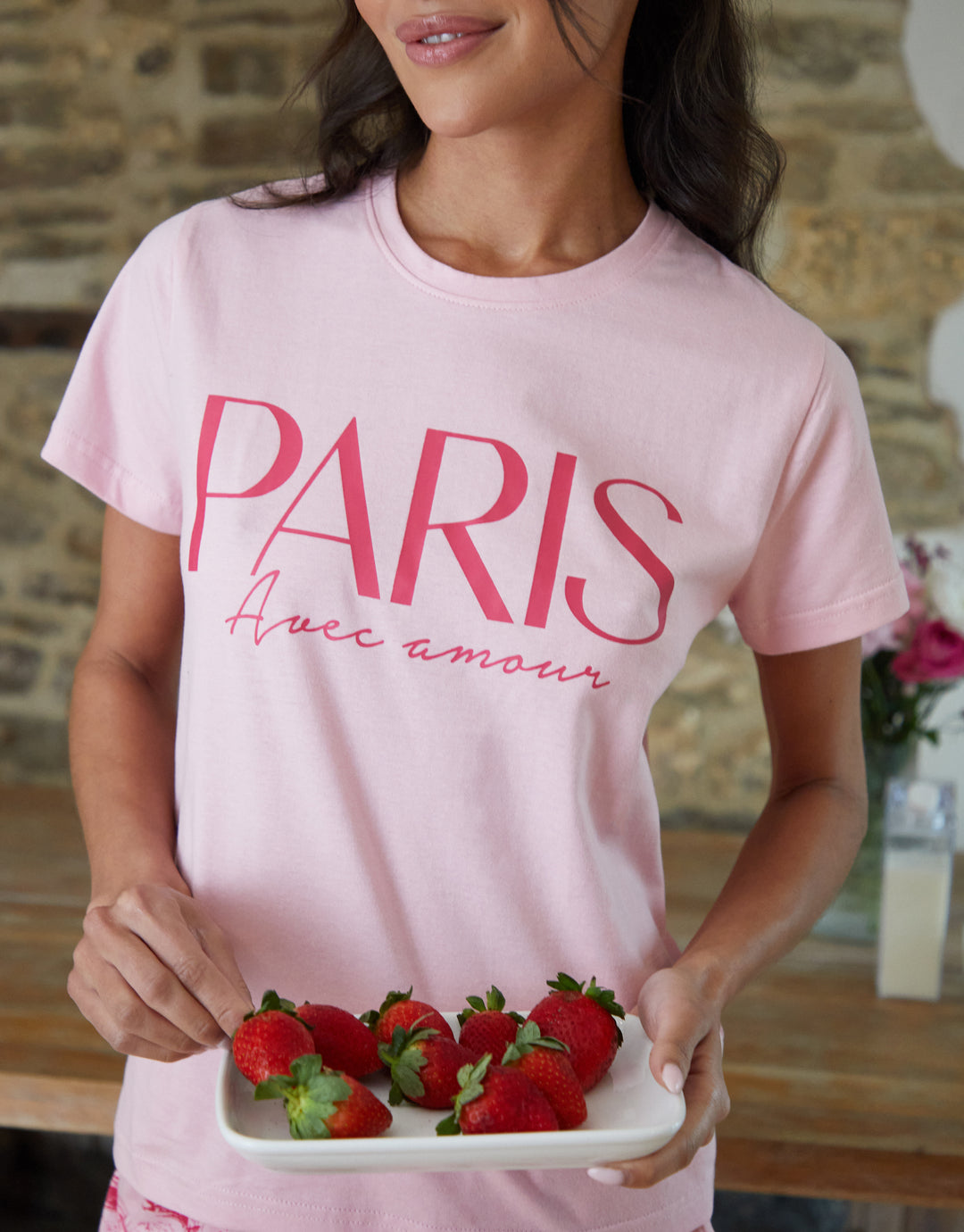 Pink Paris Graphic Print Pyjamas (2-Piece Set)