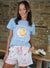Blue Graphic Print Shortie Pyjamas (2-Piece Set)