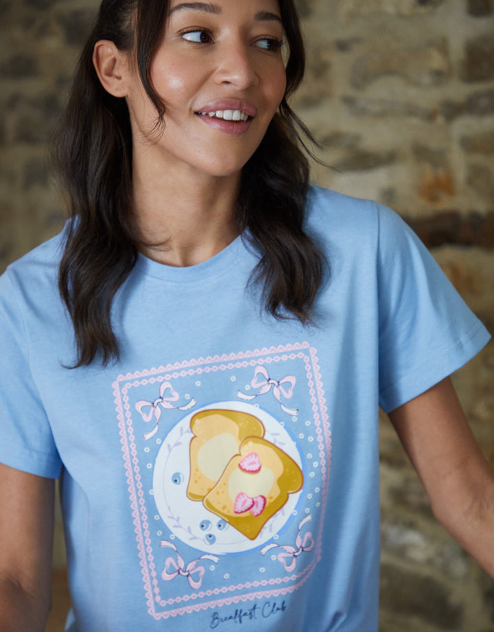 Blue Graphic Print Shortie Pyjamas (2-Piece Set)