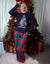 Navy Christmas Tree Graphic Long Pyjamas (2-Piece Set)