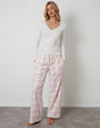 Petite Pink Long Sleeve Check Pyjamas (2-Piece Set)