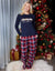 Navy Christmas Dog Graphic Print Long Pyjamas (2-Piece Set)
