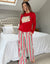 Red Christmas Postcard Graphic Long Pyjamas (2-Piece Set)