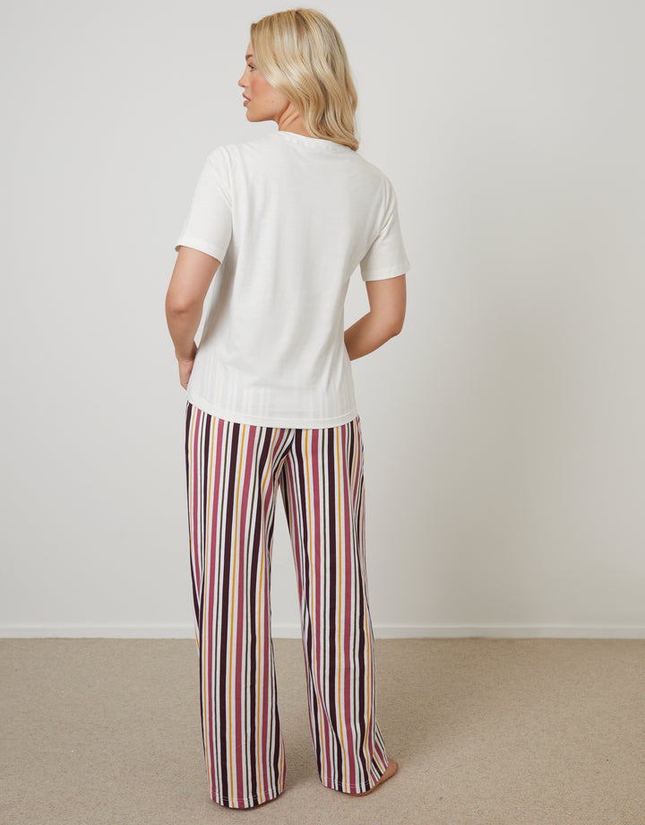 Cream Cheese & Wine Red Graphic Print Pyjamas (2-Piece Set)