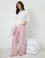 Pink Crew Neck Long Sleeve Check Pyjamas (2-Piece Set)