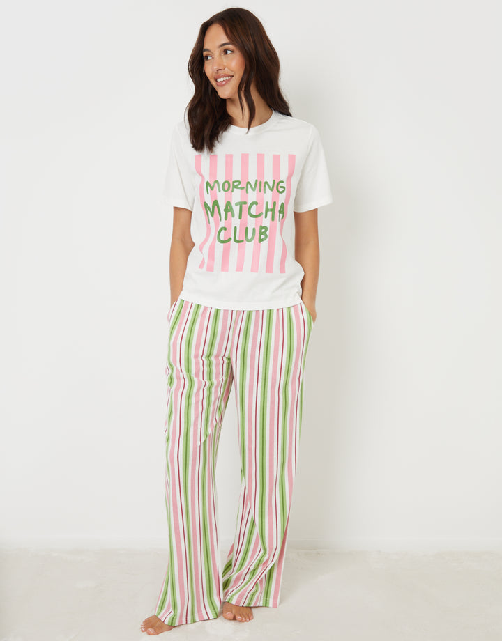 White Graphic Print Short Sleeve Pyjamas (2-Piece Set)