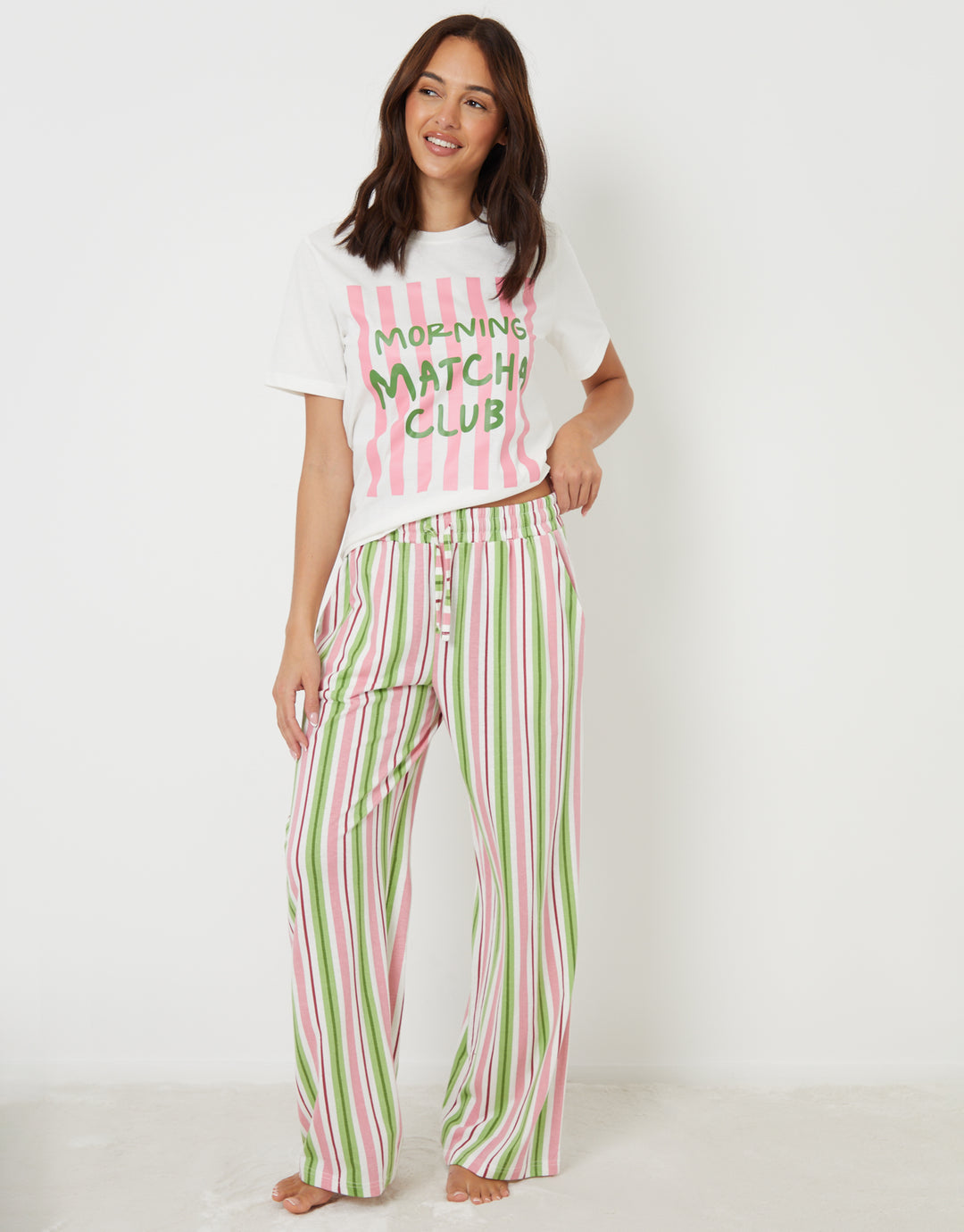 White Graphic Print Short Sleeve Pyjamas (2-Piece Set)