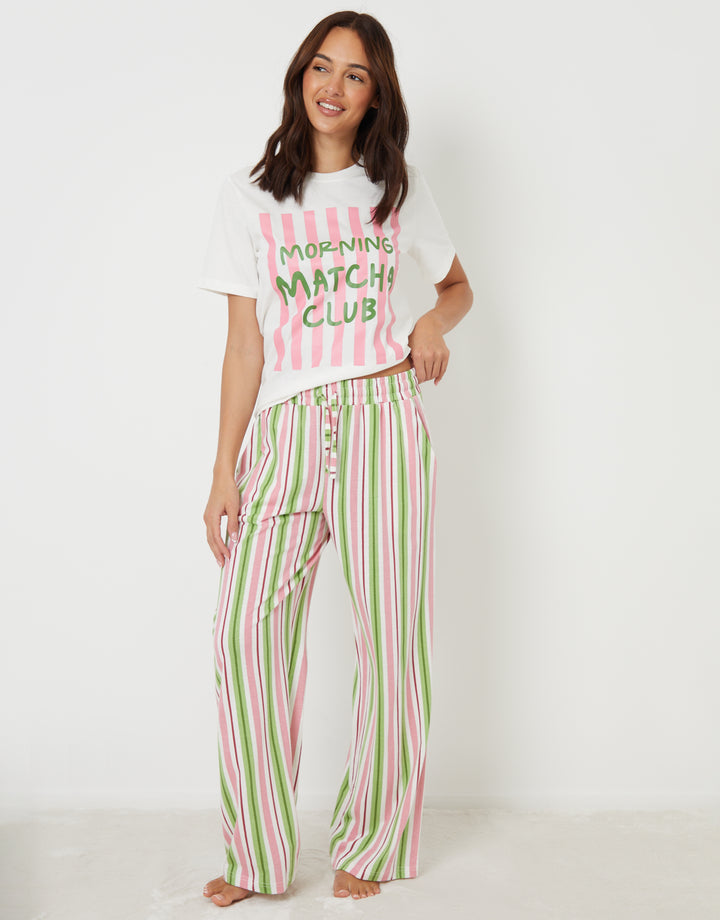 White Graphic Print Short Sleeve Pyjamas (2-Piece Set)