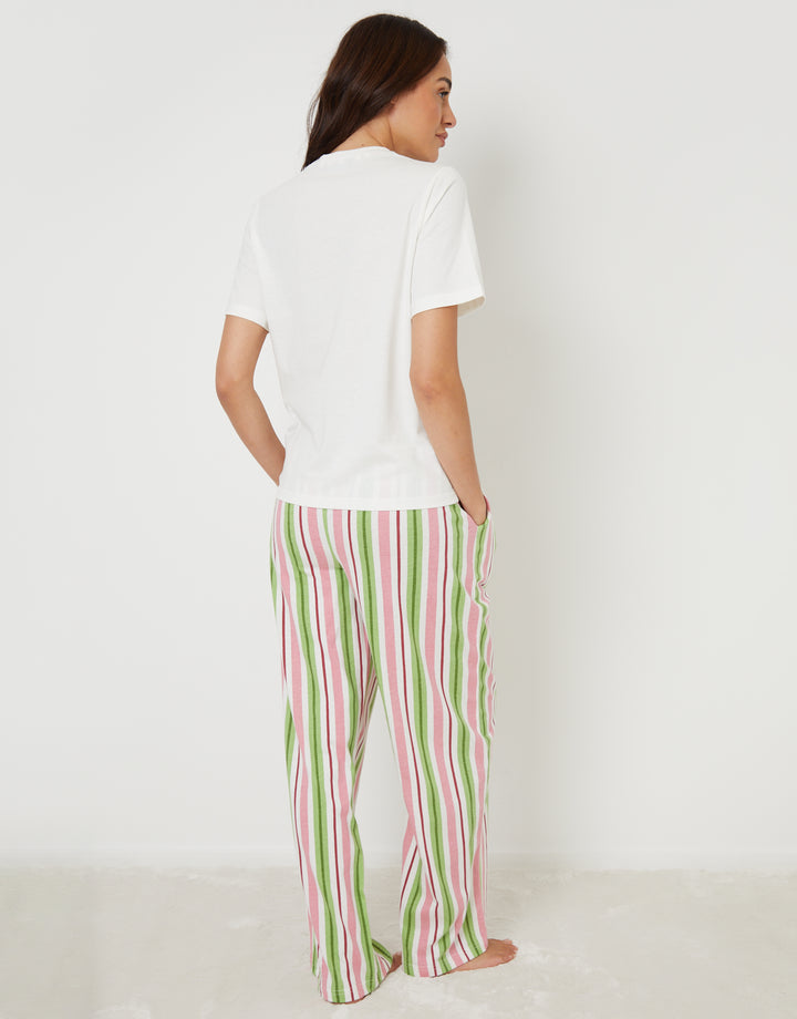 White Graphic Print Short Sleeve Pyjamas (2-Piece Set)