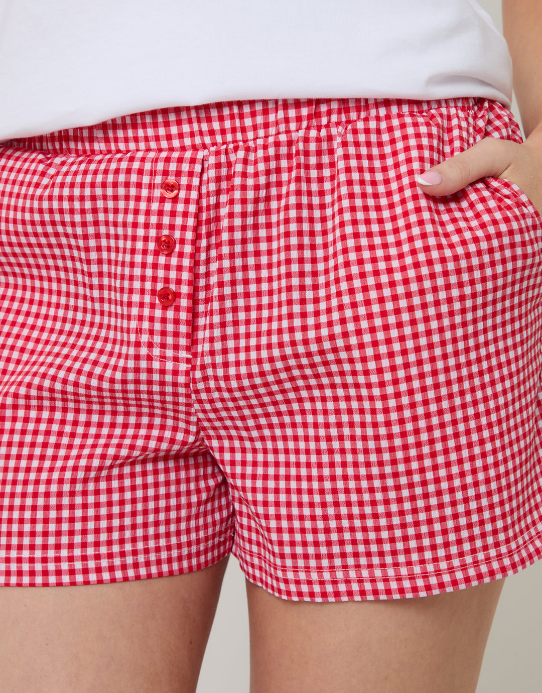 Red Cherry Print Gingham Pyjamas (2-Piece Set)