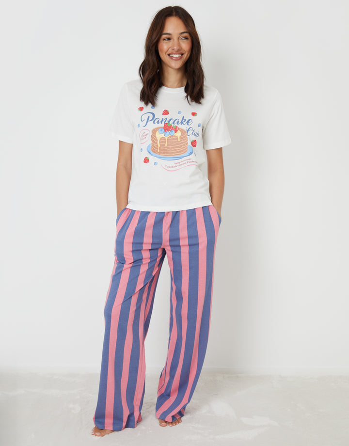 White Graphic Print Short Sleeve Pyjamas (2-Piece Set)