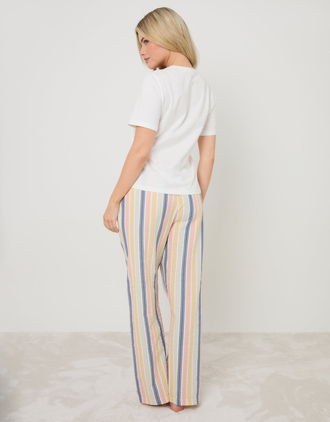 Cream Petite Lemonade Graphic Print Cotton Pyjamas (2-Piece Set)