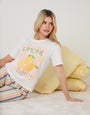Cream Petite Lemonade Graphic Print Cotton Pyjamas (2-Piece Set)