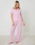 Pink Check Short Sleeve Button Up Pyjama Set