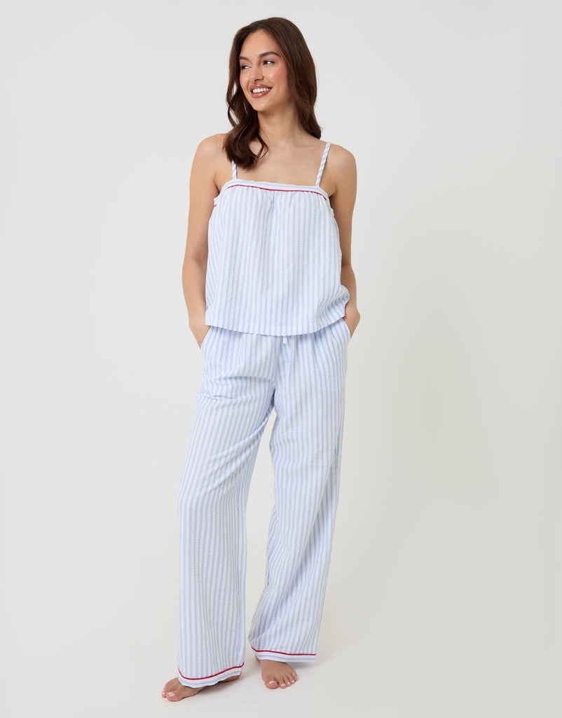 Line Cami Seersucker Pyjama Set Stripe