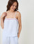 Petite A-Line Cami Seersucker Pyjama Set in Blue Stripe