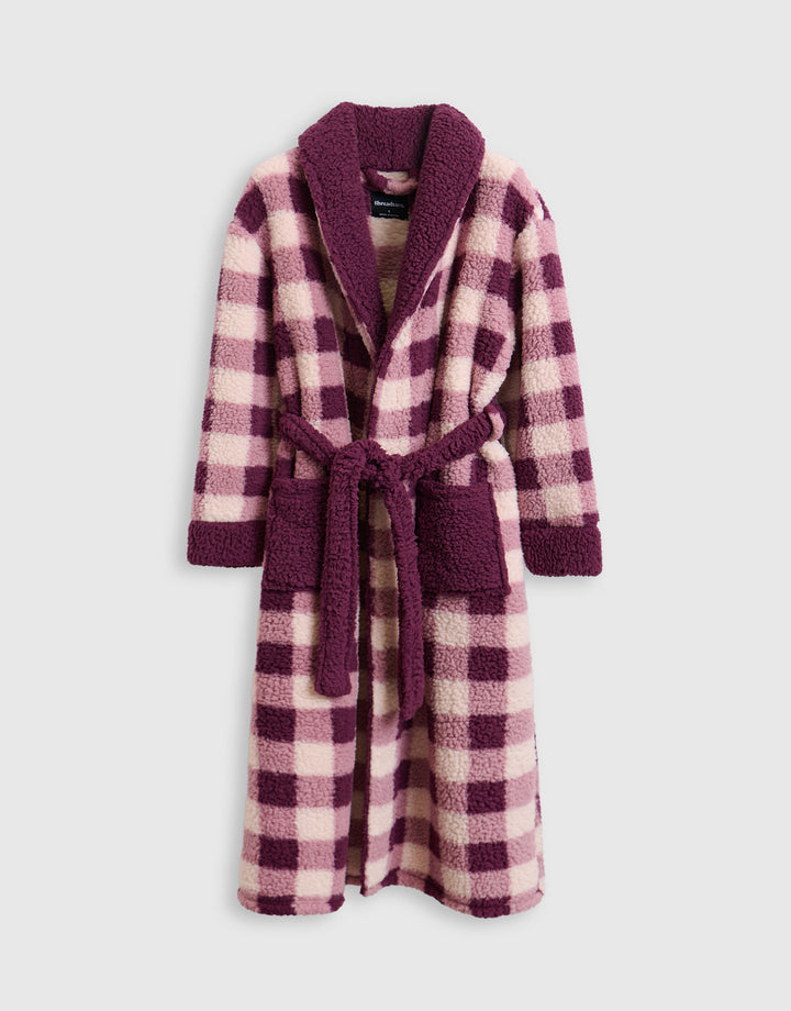 The Ultimate Borg Dressing Gown in Plum Check