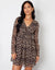 Leopard Print Flared Chiffon Mini Dress