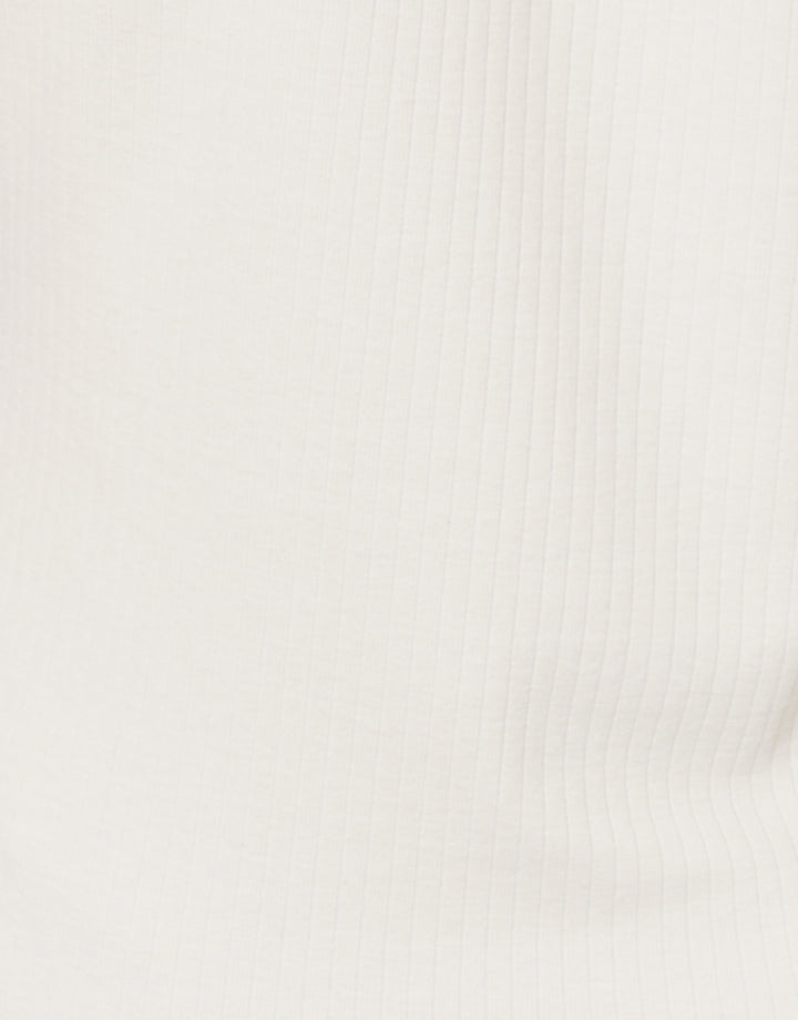 Cream Ribbed Jersey Button Up Cardigan