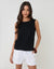 Black Linen Blend Tie-Back Shell Top