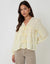 Yellow Long Sleeve Tie Front Blouse
