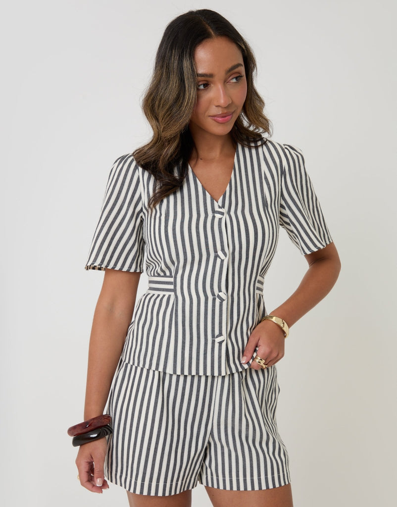 Flutter Sleeve Top Stripe