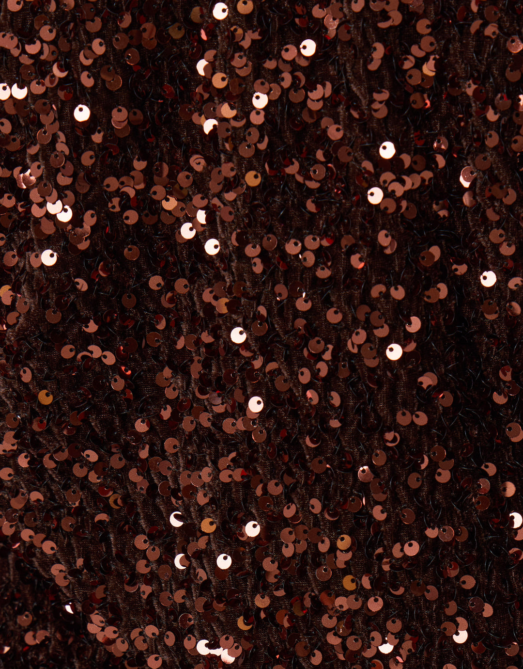 Sequin Slash Neck Top with Bow Detail in Chocolate Brown