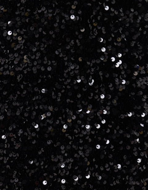 Threadbare Sequin Asymmetric Top in Black - sequin