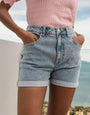 Light Wash Classic Denim Shorts
