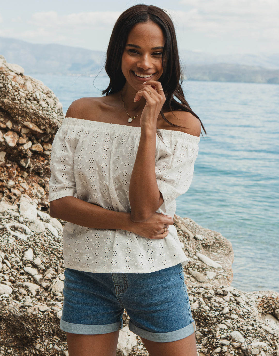 Mid Blue Wash Denim Shorts