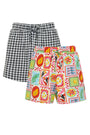 Jersey Shorts Set in Black Gingham