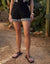 Black Cornelli Embroidered Shorts