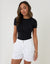 Denim Tailored Shorts in White