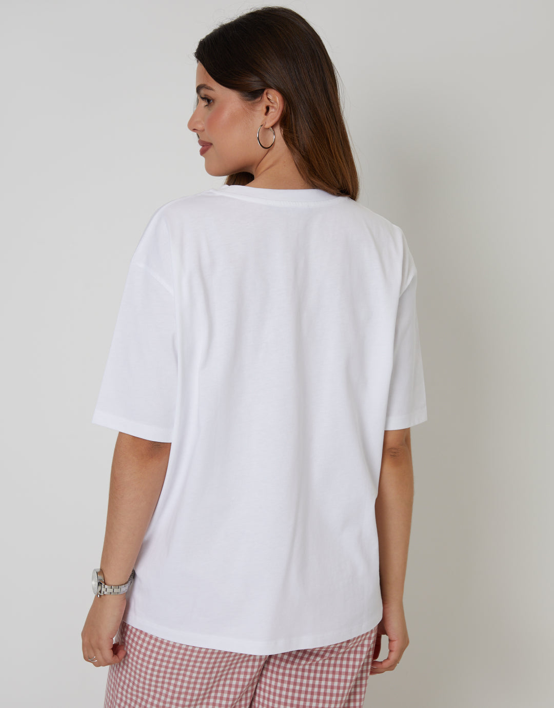 White 'Pasta Lover' Graphic Print Boyfriend Fit T-Shirt