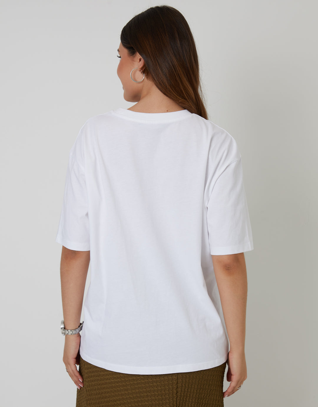 White 'Martini Please' Graphic Print Boyfriend Fit T-Shirt