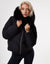Black Faux Fur Collar Puffer Jacket