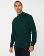Green Funnel Neck Quarter Zip Knitted Jumper